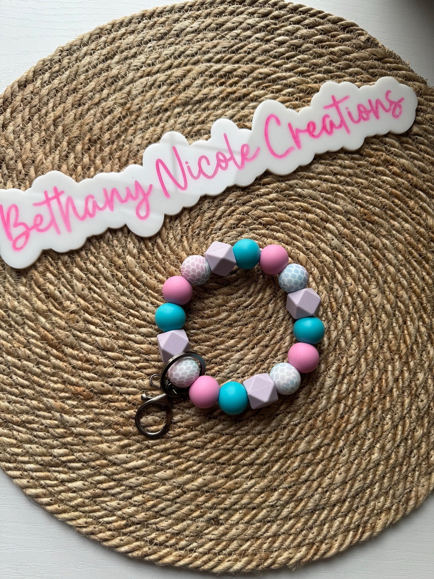 Mermaid Beaded Wristlet Keychain 🧜‍♀️✨