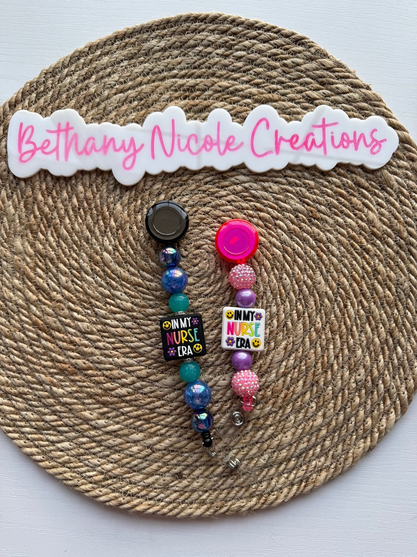 Nurse Era Beaded Badge Reel 🩺✨