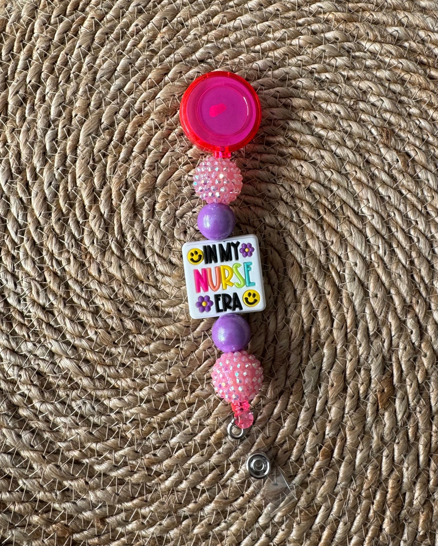 Nurse Era Beaded Badge Reel 🩺✨